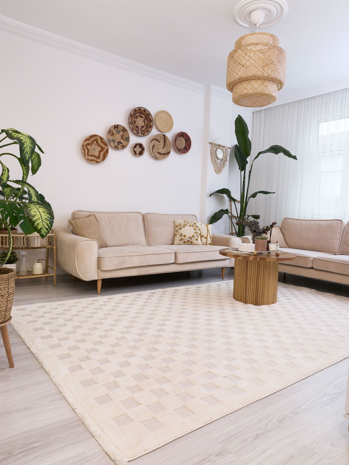 Orion 4211 Krem - Dokuma Halı | Flat Cut Desenli Salon Halısı